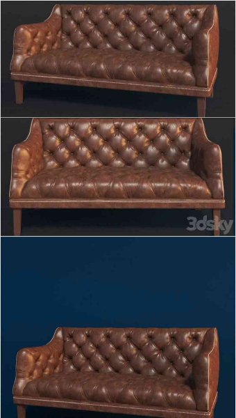 复古质感的真皮沙发3D模型—MAX | FBX | OBJ