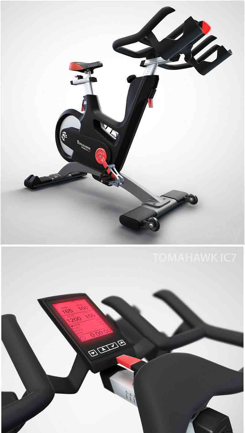 TOMAHAWK IC7动感单车健身器材3D模型—MAX | FBX | OBJ插图