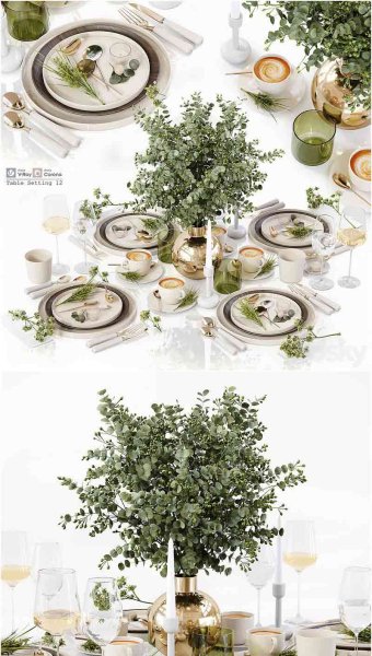 时尚高端优雅的餐桌布置3D模型—MAX | FBX | OBJ