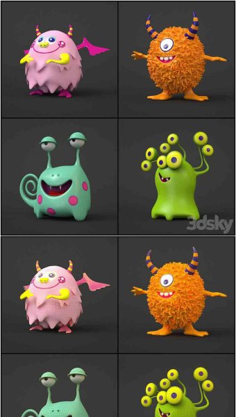 时尚可爱的玩具怪物3D模型—MAX | FBX | OBJ