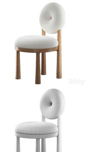 时尚高端现代风格的Grand Cairo毛圈布椅子3D模型—MAX | FBX | OBJ