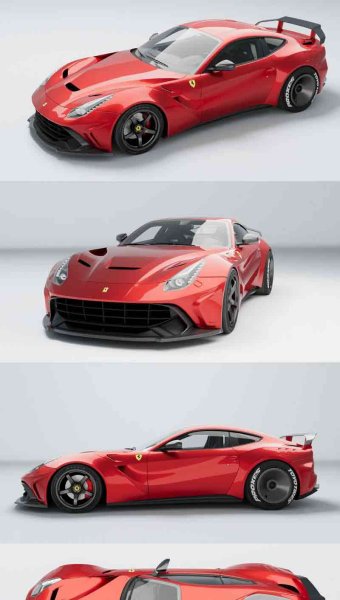 法拉利F12 Berlinetta杜克动力汽车3D模型—MAX | FBX | OBJ