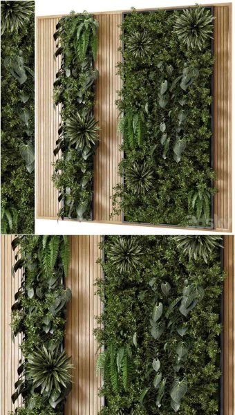 木底座室内墙垂直花园 套装3D模型—MAX | FBX | OBJ