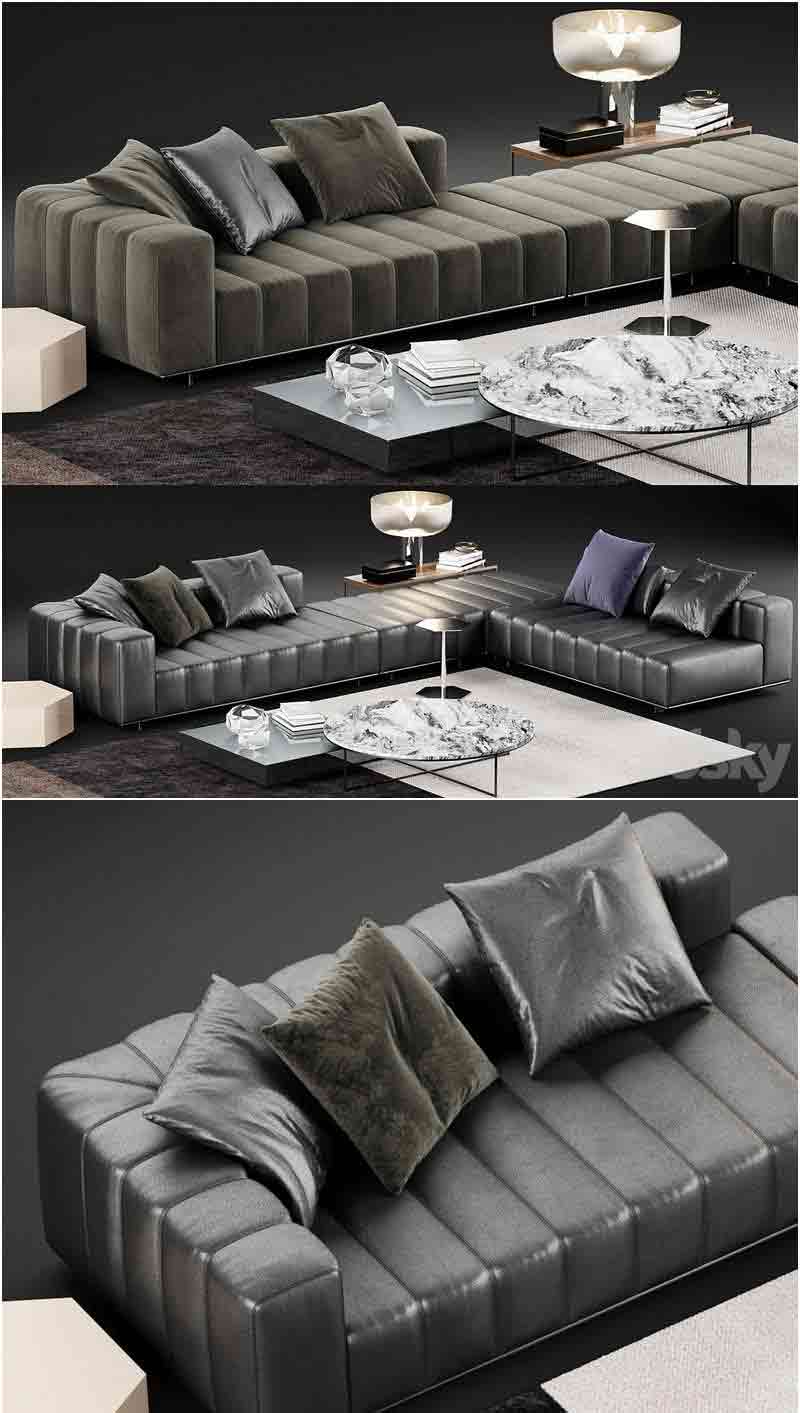 Minotti Freeman Tailor沙发3D模型—MAX | FBX | OBJ插图