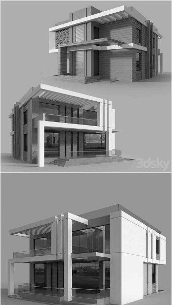 时尚高端现代风格的别墅3D模型—MAX | FBX | OBJ