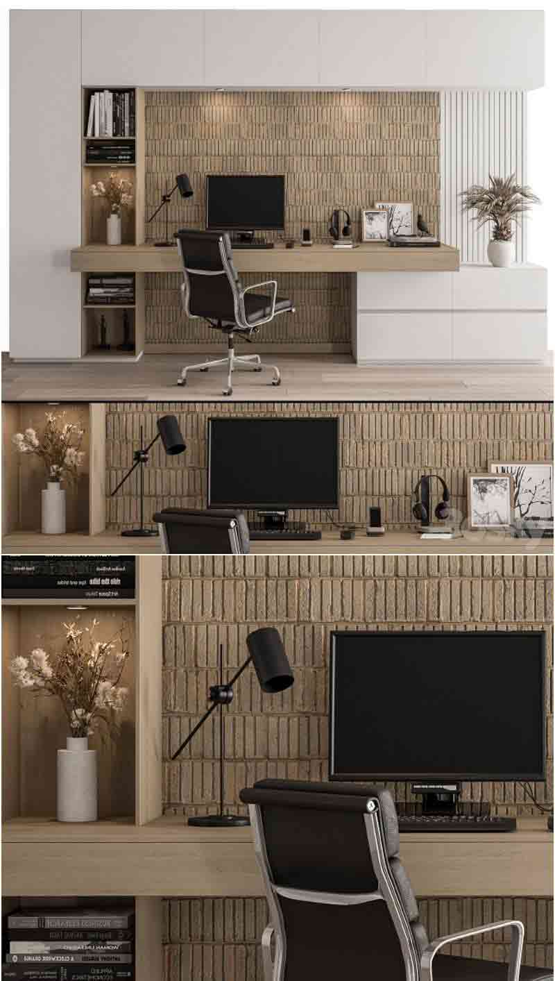 家庭办公室家具3D模型—MAX | FBX | OBJ插图