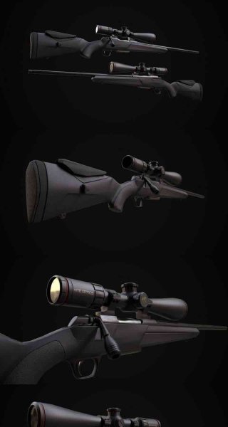 Winchester XPR Varmint低多边形3D模型—MAX | FBX | OBJ
