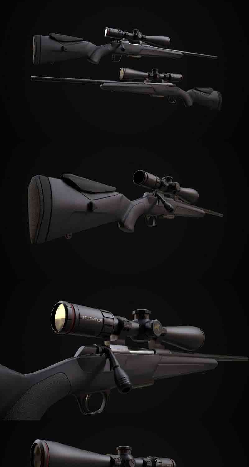 Winchester XPR Varmint低多边形3D模型—MAX | FBX | OBJ插图