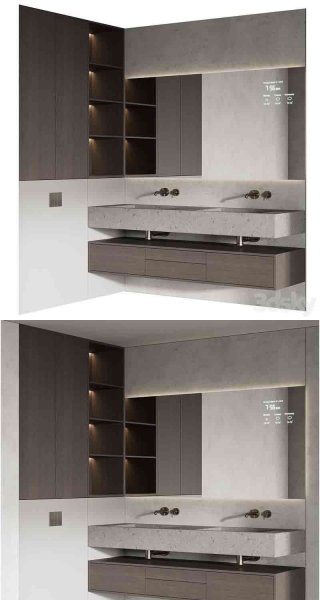 高品质的时尚高端现代风格浴室家具3D模型—MAX | FBX | OBJ