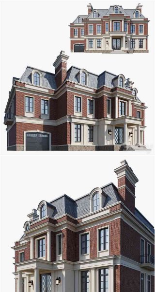 时尚高端高品质的美式别墅建筑3D模型—MAX | FBX | OBJ