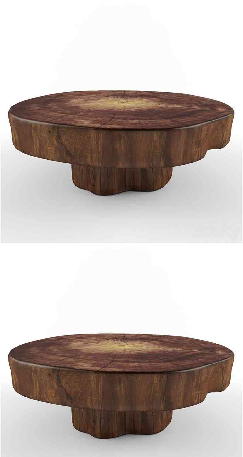 时尚复古风格的木头咖啡桌3D模型—MAX | FBX | OBJ插图