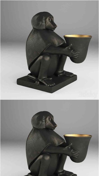 艾希霍兹猴子与灯光装饰艺术3D模型