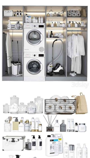 高品质的现代风格洗衣房家庭装修3D模型—MAX | FBX | OBJ