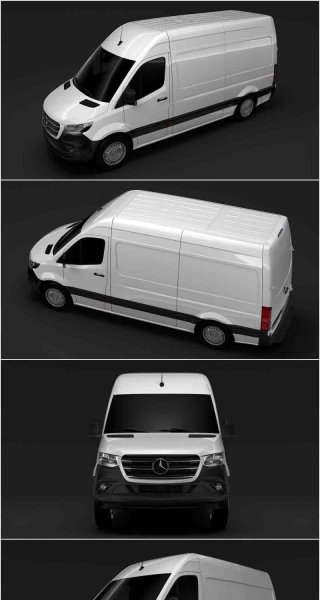 梅赛德斯奔驰 Sprinter 厢式货车L2H2 2019汽车3D模型—MAX | FBX | OBJ