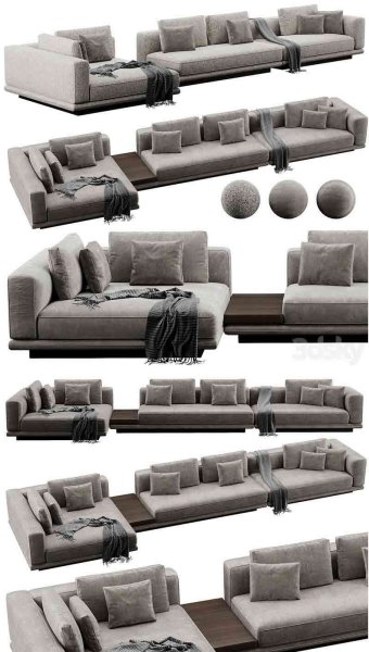 时尚高端现代风格的Minotti Horizo​​nte沙发3D模型—MAX | FBX | OBJ