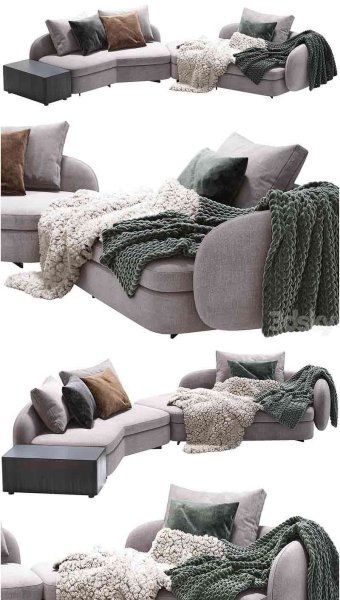 时尚高端现代风格的Poliform圣日耳曼沙发3D模型—MAX | FBX | OBJ