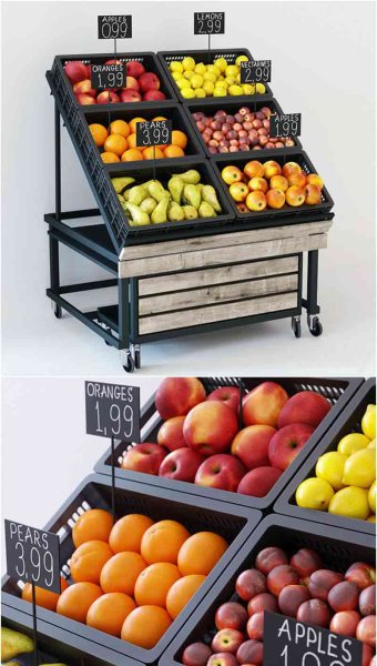 高品质的水果架3D模型—MAX | FBX | OBJ