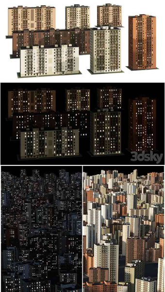 现代风格的楼体房地产建筑3D模型—MAX | FBX | OBJ