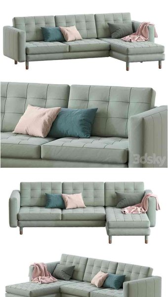清新时尚简约优雅风格的Landskrona宜家沙发3D模型—MAX | FBX | OBJ