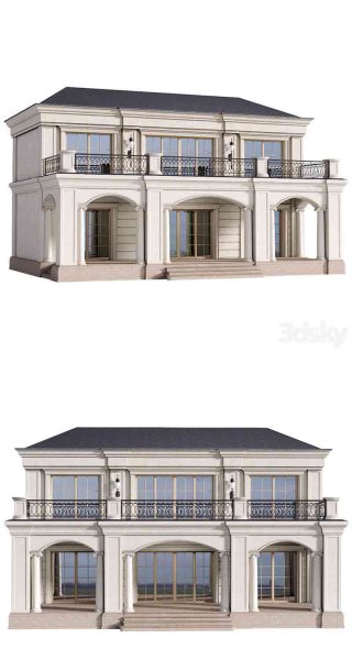 现代轻古典风格的别墅建筑3D模型—MAX | FBX | OBJ