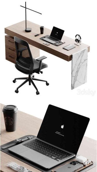 时尚高端现代风格的办公桌3D模型—MAX | FBX | OBJ