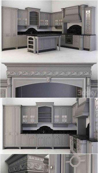 欧式风格的厨房套装 Florence (ADM) 3D模型—MAX | FBX | OBJ