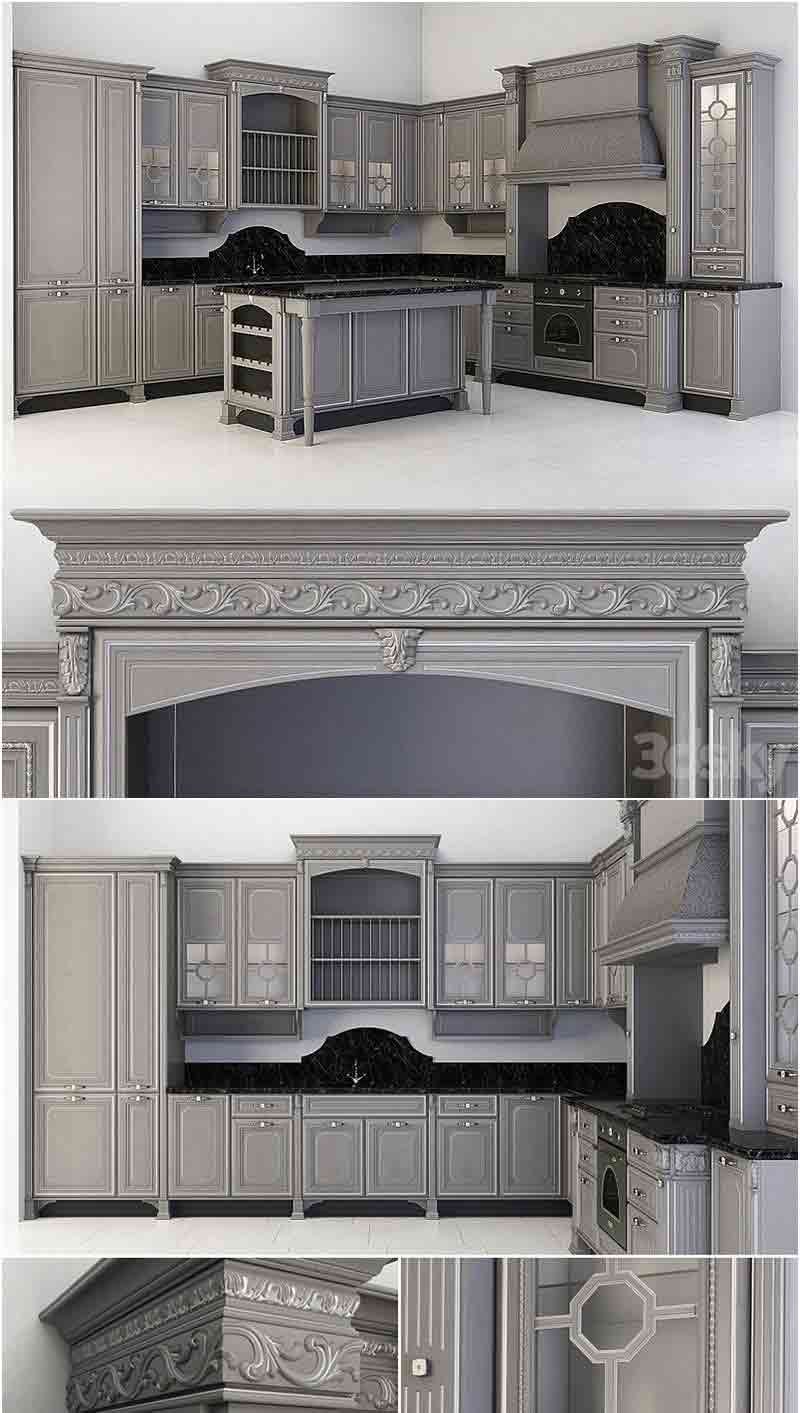 欧式风格的厨房套装 Florence (ADM) 3D模型—MAX | FBX | OBJ插图