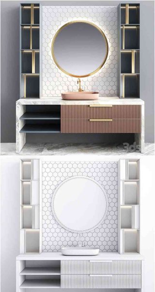 时尚高端高品质的浴室装修套装3D模型—MAX | FBX | OBJ
