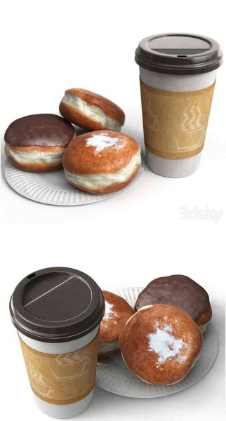咖啡和面包3D模型—MAX | FBX | OBJ
