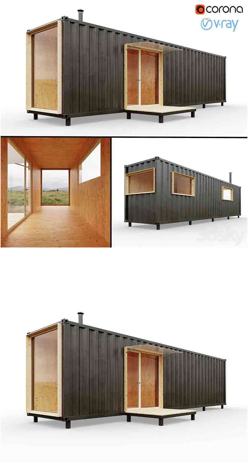 高品质的集装箱房屋3D模型—MAX | FBX | OBJ插图