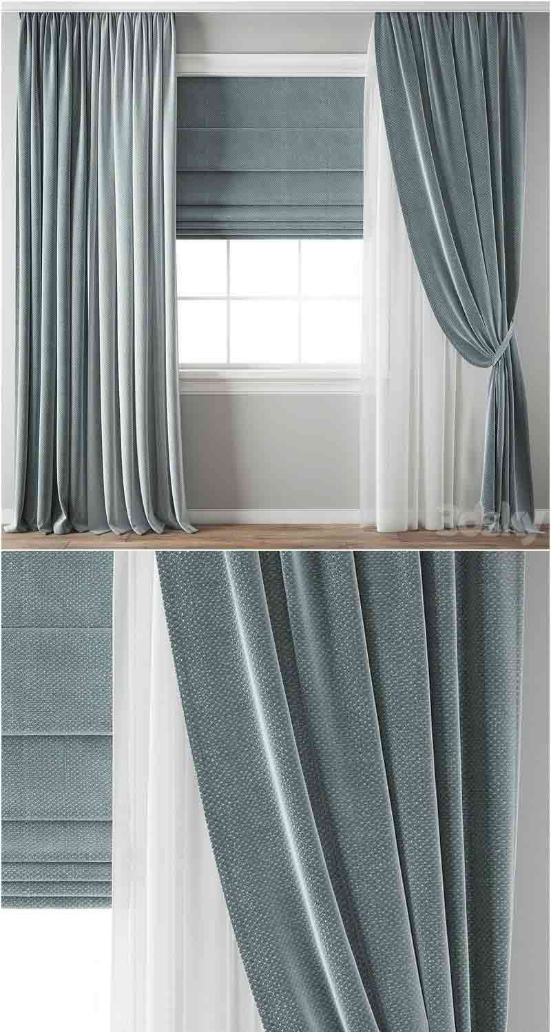 时尚简约的窗帘3D模型—MAX | FBX | OBJ插图