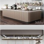 时尚高端现代风格咖啡馆的吧台设计3D模型—MAX | FBX | OBJ