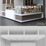 带有糖果陈列柜和甜点的咖啡馆3D模型—MAX | FBX | OBJ