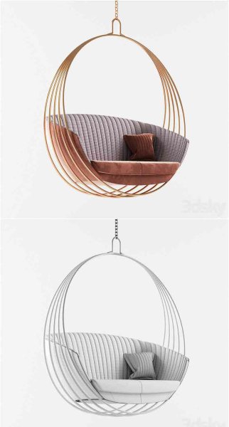 时尚高端优雅的悬挂秋千椅3D模型—MAX | FBX | OBJ