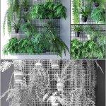 墙壁网格花盆植物装饰墙3D模型—MAX | FBX | OBJ