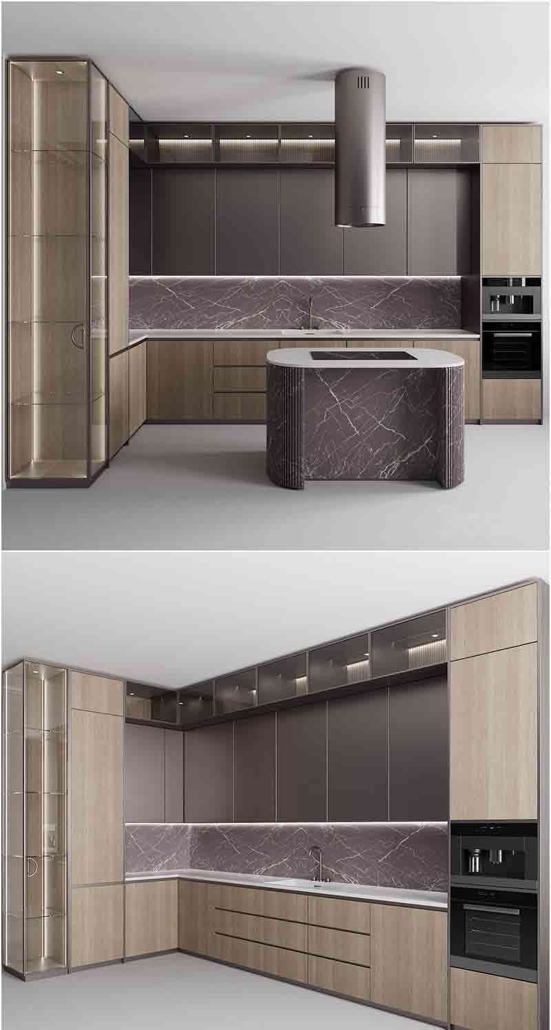 时尚高端现代风格的厨房装修3D模型—MAX | FBX | OBJ插图