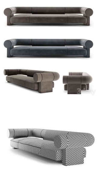 时尚高端现代风格的Kosa沙发Ian Felton – 3D模型—MAX | FBX | OBJ
