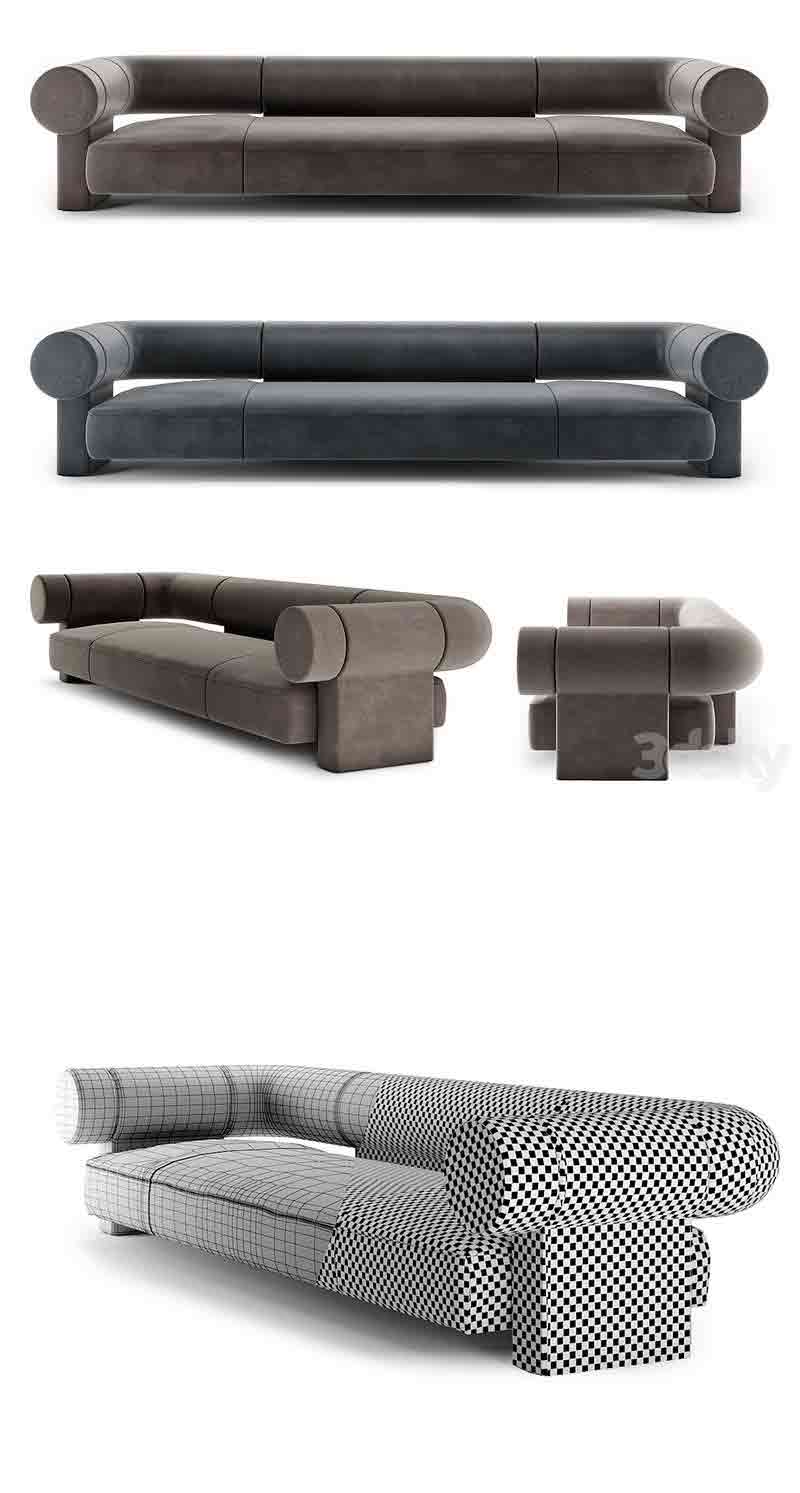 时尚高端现代风格的Kosa沙发Ian Felton – 3D模型—MAX | FBX | OBJ插图