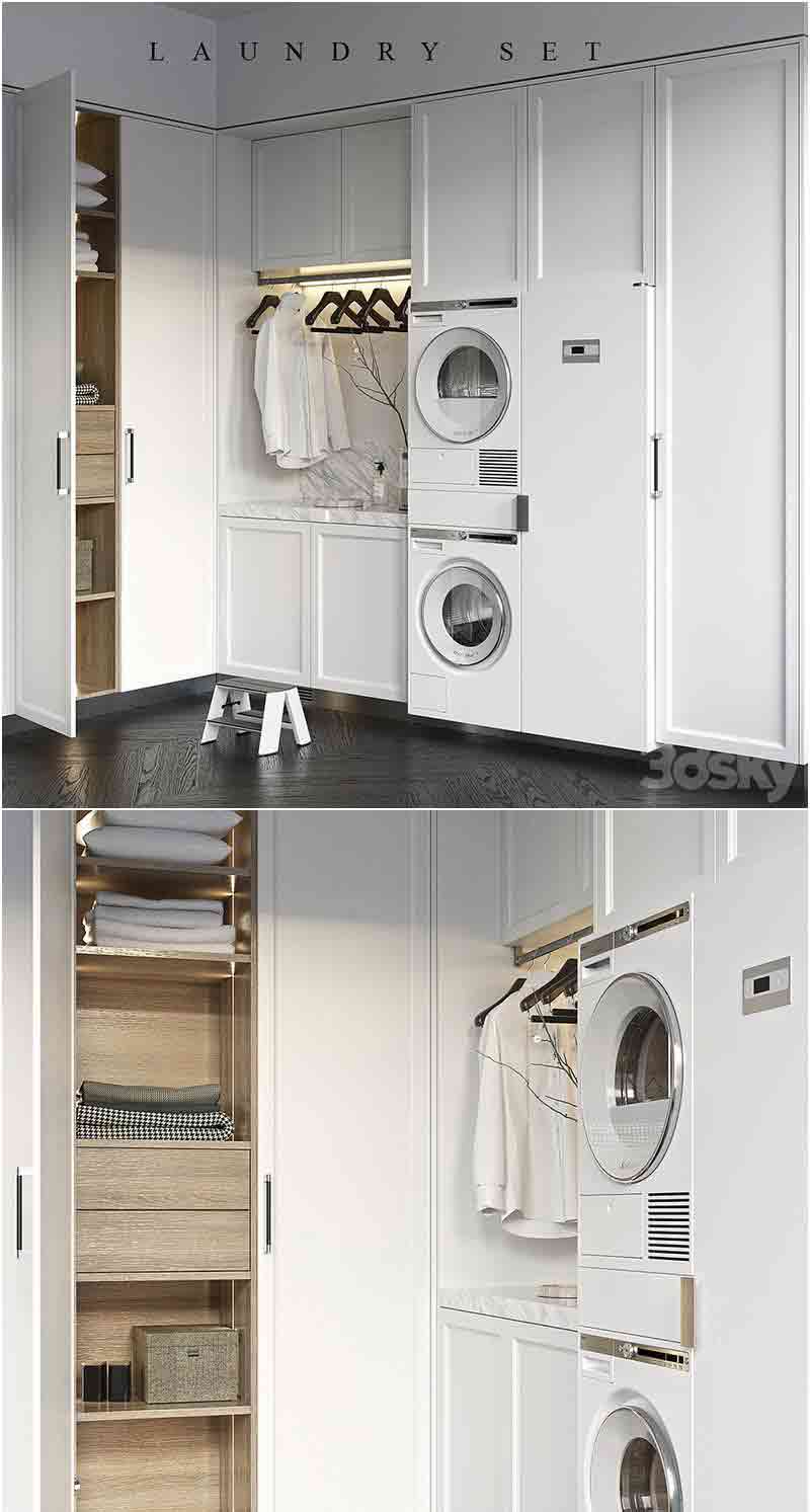 高品质的洗衣套装3D模型—MAX | FBX | OBJ插图