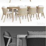 时尚高端现代风格的马耳他柚木桌3D模型—MAX | FBX | OBJ