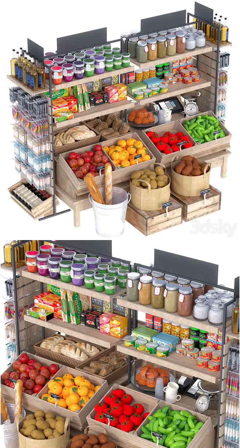超市货架3D模型大集合—MAX | FBX | OBJ插图