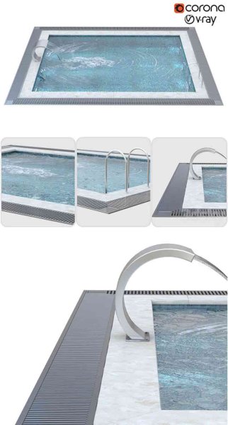 游泳池泡池浴池3D模型—MAX | FBX | OBJ