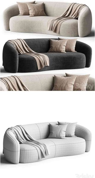 时尚高端现代风格的Tivoli SOFA Meroni va Kolzani沙发3D模型—MAX | FBX | OBJ
