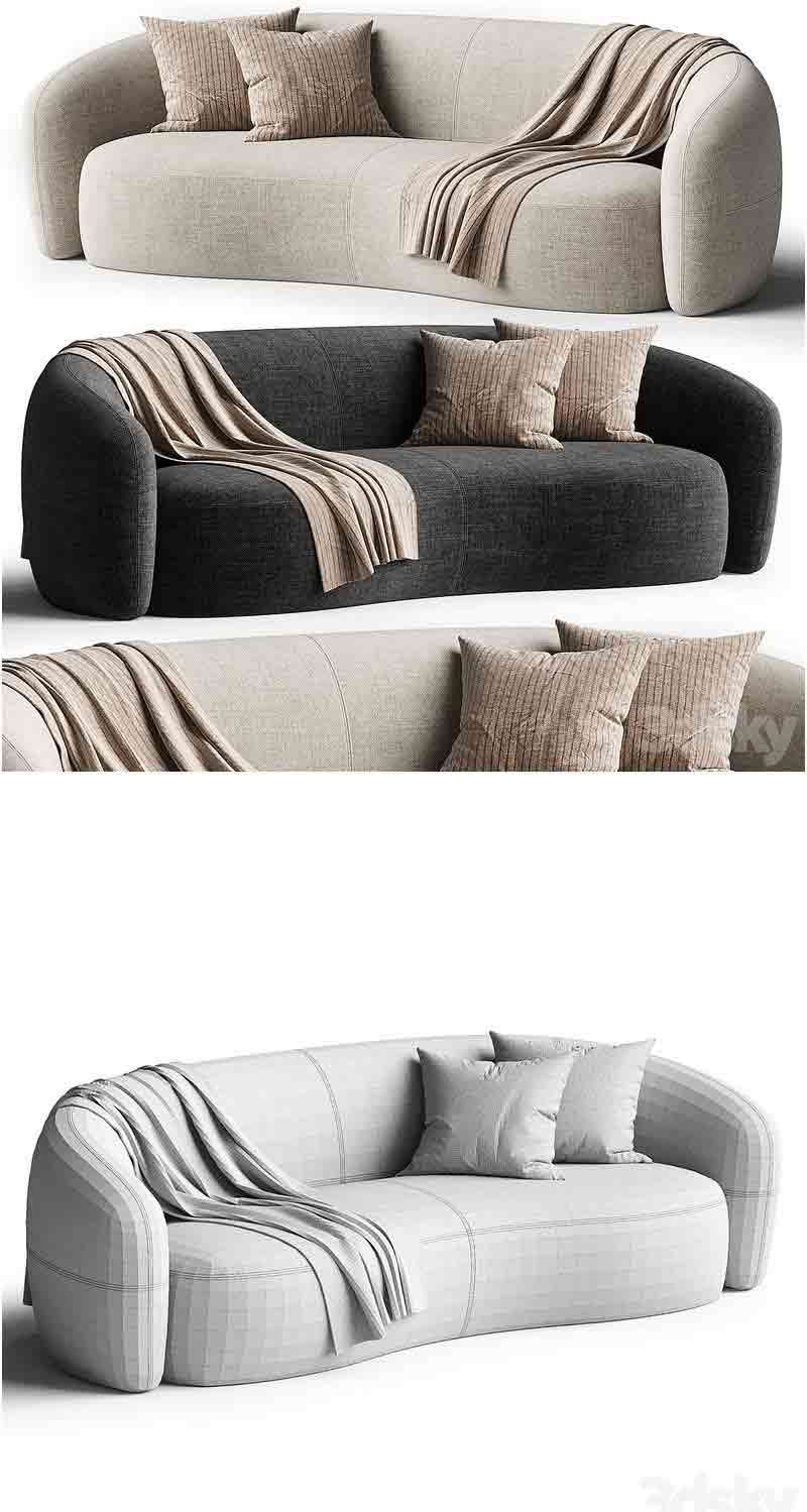 时尚高端现代风格的Tivoli SOFA Meroni va Kolzani沙发3D模型—MAX | FBX | OBJ插图
