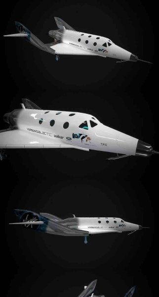 维珍银河宇宙飞船低多边形3D模型—MAX | FBX | OBJ