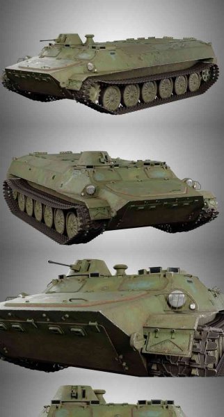 MTLB轻型装甲多用途运输牵引车坦克3D模型—MAX | FBX | OBJ