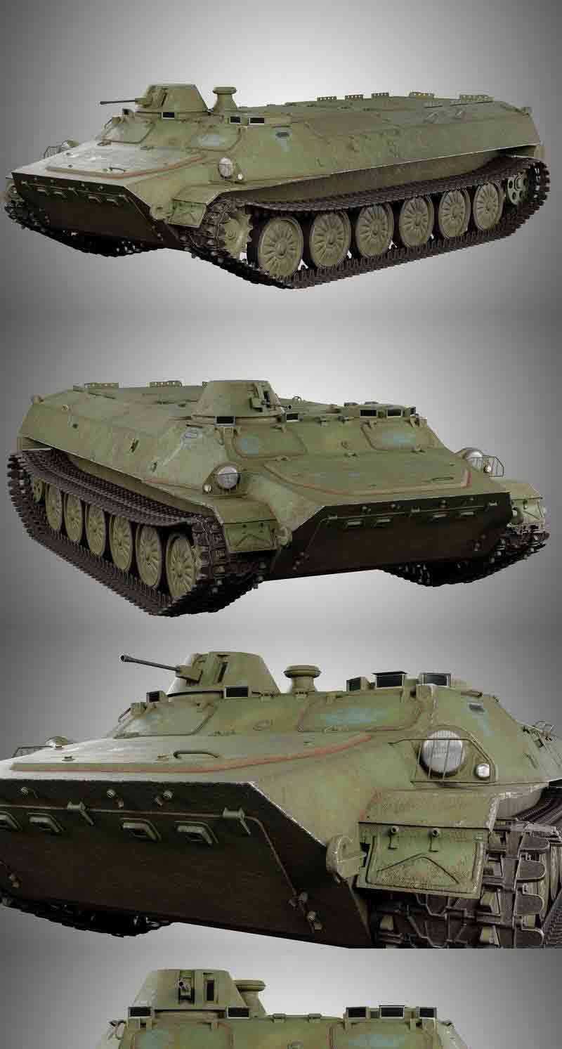 MTLB轻型装甲多用途运输牵引车坦克3D模型—MAX | FBX | OBJ插图