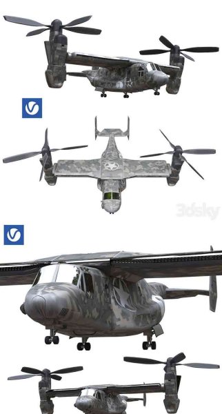 贝尔波音 V-22 鱼鹰飞机3D模型—MAX | FBX | OBJ