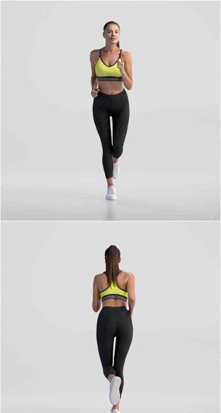 高品质女人运动健身瑜伽裤人物3D模型—MAX | FBX | OBJ