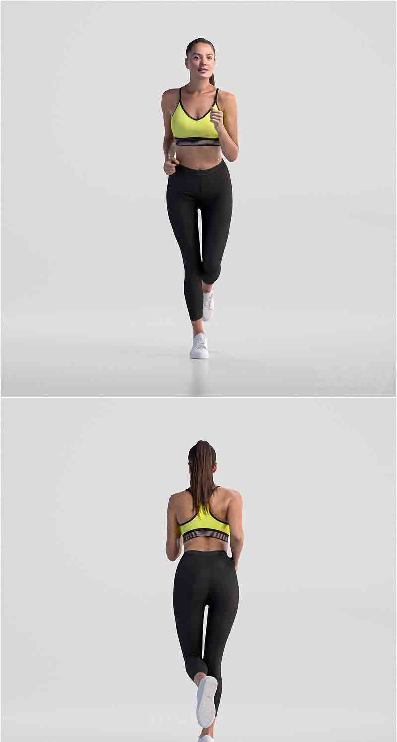 高品质女人运动健身瑜伽裤人物3D模型—MAX | FBX | OBJ插图